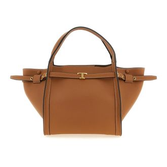 Tod's Handbags, female, Brown, ONE SIZE, Small T Timeless Shopping Bag