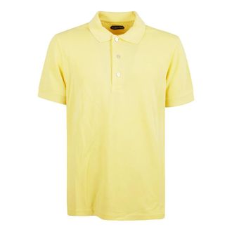 Tom Ford Polo Shirts, male, Beige, Size: 2XL Lyocell Piqu&eacute; Polo Shirt