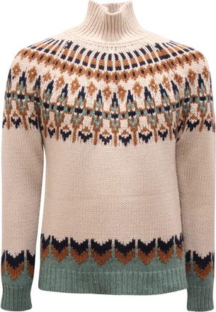 Dondup Maglione Dolcevita Sweater - Heren - Ronde hals truien - Beige - S - Wol - Truien & Vesten