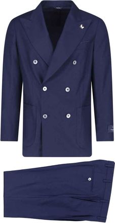 Tombolini Deep Blue Virgin Wool Double-Breasted Suit