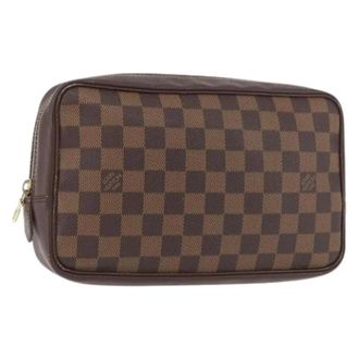 Louis Vuitton Pre-owned Damier Ebene Clutch Bag - Dames - Pre-owned - Bruin - Maat: ONE Size