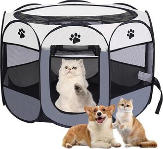 OEM Parque Infantil Plegable Para Perros De 73 X 73 X 43 Cm - Interior De Malla Gruesa Y Tejido Oxford 600d - Adecuado Para Animales Peque&ntilde;os