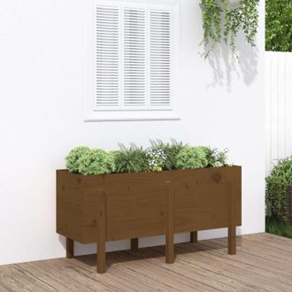 vidaXL Vidaxl - Arriate Elevado De Jard&iacute;n Madera Pino Marr&oacute;n Miel 121x50x57 Cm