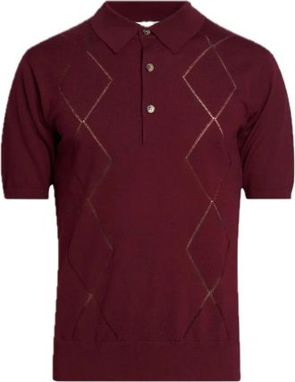 Dries Van Noten Murice Wol Polo - Heren - Polos - Rood - M - Wol - Tops