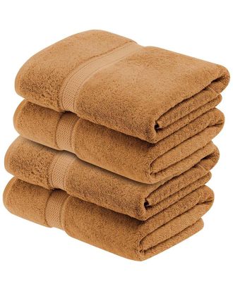 Superior Set Of 4 Egyptian Cotton Plush Heavyweight Absorbent Luxury Soft Bath Towels