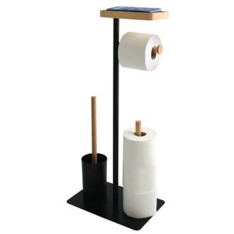 MSV Msv - Combinaci&oacute;n De Inodoro Con Soporte Para Smartphone Teiki Bamboo Black