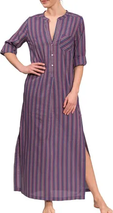 Everyday Ritual Tracey Cotton Caftan in Purple Grey at Nordstrom, Size X-Small