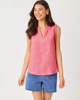 Lilly Pulitzer Kavalla Sleeveless Ruffle Top