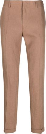 Paul Smith pressed-crease linen trousers - men - Linen/Flax/Cotton - 30 - Brown