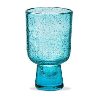 Tag Bubble Glass Footed Aqua Drinking Glasses - 10oz, Dishwasher Safe in Blue at Nordstrom