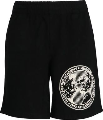 HUGO BOSS Shorts in cotone con logo - Nero