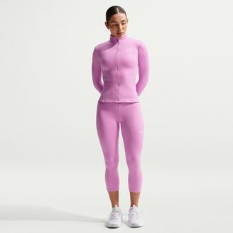 Nike Womens One High-Waisted Crop Leggings in Purple | FN3236-503