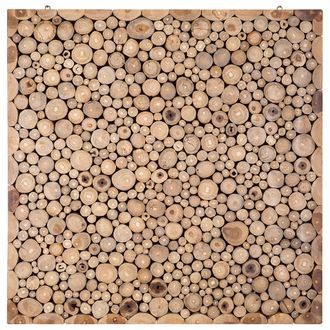Beliani Beliani - Decoraci&oacute;n De Pared De Madera Clara De Teca Pieza Decorativa Decoraci&oacute;n Del Hogar Twig