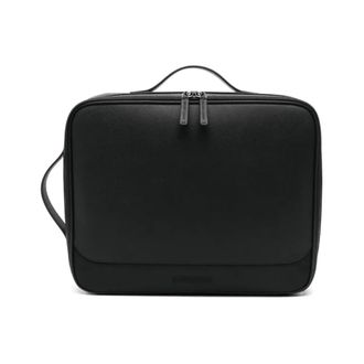 Emporio Armani Zwarte Laptoptas met reli&euml;flogo - Heren - Rugzakken - Zwart - ONE Size - Tassen
