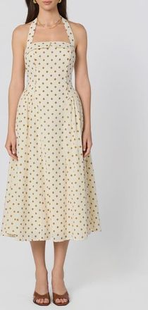 ASTR the Label Marianna Halter Midi Dress in Cream Polka Dot at Nordstrom, Size X-Small