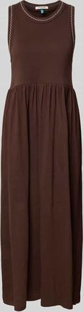 Scotch & Soda Midikleid mit Rundhalsausschnitt und Stitchings in Dunkelbraun, Gr&ouml;&szlig;e XL