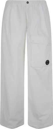 C.P. Company Micro-Reps Boxy Cargo Lens Broek - Heren - Wijde Broeken - Wit - 2XL - Katoen - Broeken