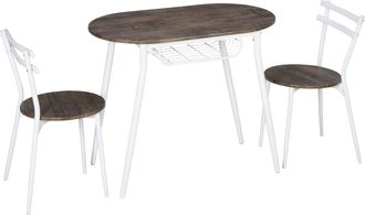 HOMCOM Dining Table and Chairs Set of 3 - Oval Kitchen Table with 2 Chairs | TJ Hughes