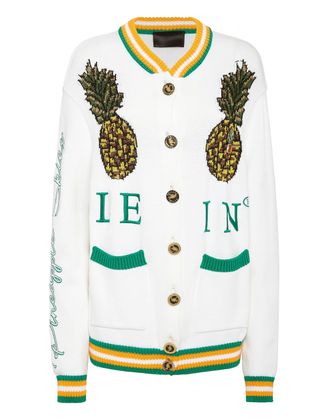 Philipp Plein Knit Embroidery Jacket Pineapple Skies