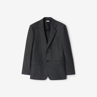 Burberry Check Wool Cashmere Tailored Jacket, Size: 34