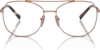 Prada 56mm Round Optical Glasses in Rose Gold at Nordstrom