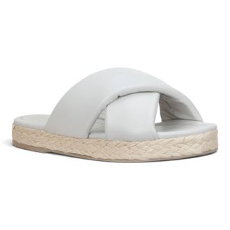 Offline Shoes Womens Janelle Espadrille Flatform Sandals In Off White
