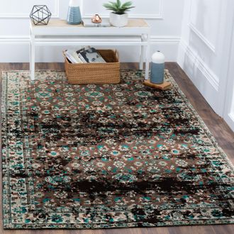 Safavieh Classic Vintage Machine Made Area Rug, Teal / Beige Traditional Style Easy Care