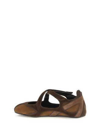 The Attico Nomad Ballet Flat - Brown