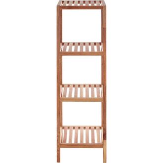 Premier Housewares 4 Tier Walnut Wood Bathroom Shelf Unit
