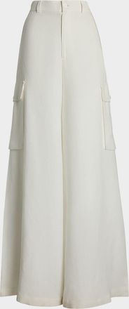 Ralph Lauren Collection Carry Linen Wide-Leg Cargo Pants