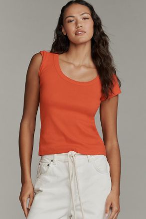 Pilcro Slim Scoop-Neck Tee