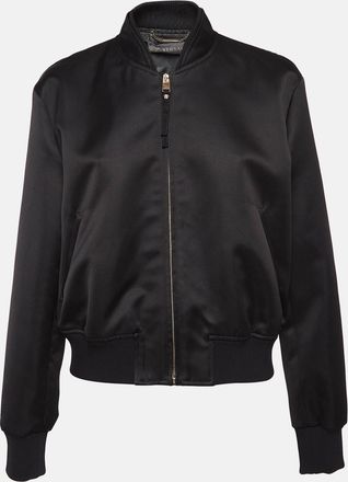 Versace Black Medusa Embroidered Satin Bomber Jacket