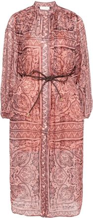 Zimmermann Ottie paisley-print midi dress - women - Ramie - 3 - Pink