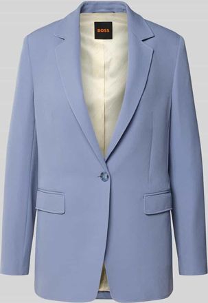 Boss Orange by Hugo Boss BOSS Orange Taillierter Longblazer mit Reverskragen Modell JABLA3 in Rauchblau, Größe 34