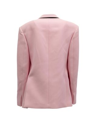 Valentino Garavani Black-Lapel Wool Blazer - Pink