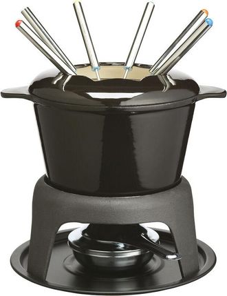 Kitchen Craft Masterclass Set De Fondue De Hierro Fundido Para Chocolate, Queso, Carne, 21 X 18 Cm, Negro