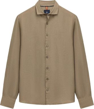 State of Art Heren, Overhemden, Beige, Maat: 4XL Linnen