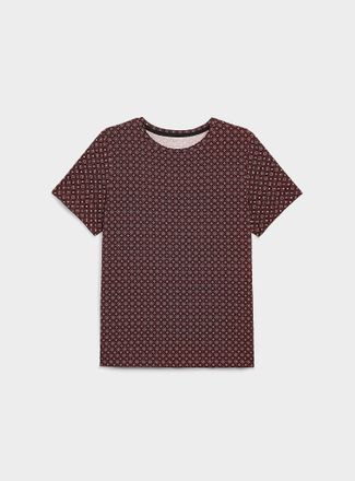 Contemporaine Womens Patterned flowy crew-neck T-shirt