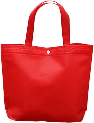 Generic Tote Pouch with Handle, Multi-color Handbag, Reusable Non Woven Fabric Shopping Bag, Large Capacity Grocery Storage Bag(32cm,red)
