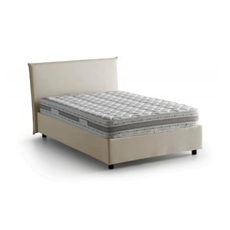 Dmora Dmora - Cama De Plaza Y Media Daceret, Cama Contenedor Con Revestimiento De Tela, 100% Made In Italy, Apertura Frontal, Con Colch&oacute;n Cm 120x190 Incluid