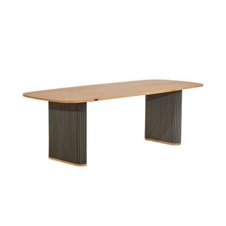 Robin des Bois Mesa de comedor moderna de roble, para 8 a 10 comensales. Gris