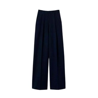 Twinset Straight-Cut Milano Knit Trousers - female - Twinset - Wide Trousers - Black - XS - Trousers
