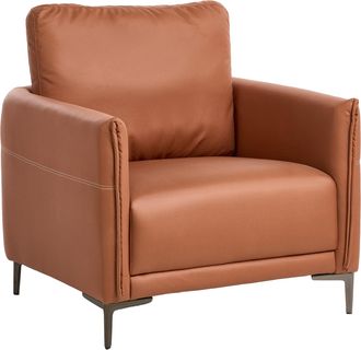 Beliani Sill&oacute;n Tapizado De Tela Estilo Moderno Patas De Metal Marr&oacute;n Cilens