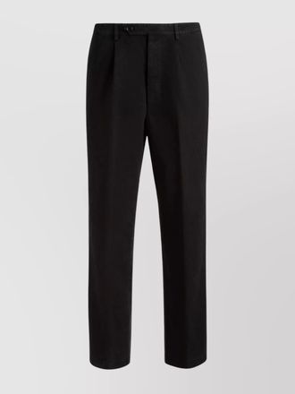 Bally cotton mid-rise pleated tapered trousers