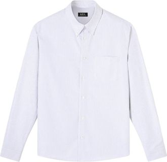 A.P.C. Chemise New Greg Stripes - Heren - Casual Overhemden - Blauw - S - Overhemden