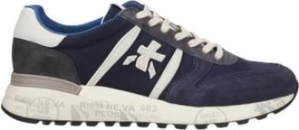 Premiata Lander Sneakers in Gemengde Materialen - Heren - Sneakers - Blauw - 46 EU - Leer - Schoenen