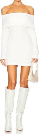 Enza Costa Sweater Knit Off-Shoulder Tunic Mini Dress In Winter White