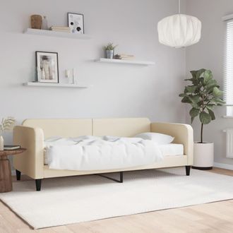 vidaXL Vidaxl - Sof&aacute; Cama Con Colch&oacute;n Tela Crema 100x200 Cm