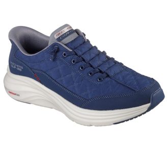 Skechers Mens Contour Foam Cozy Fit Casual Shoes, Navy Mesh/Duraleather/Gray Trim, 12 UK
