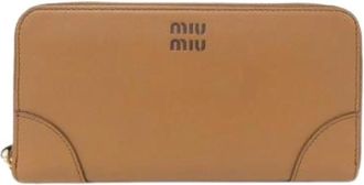 Miu Miu Pre-owned Wallets, female, Brown, Size: ONE SIZE Pre-owned Leather wallets